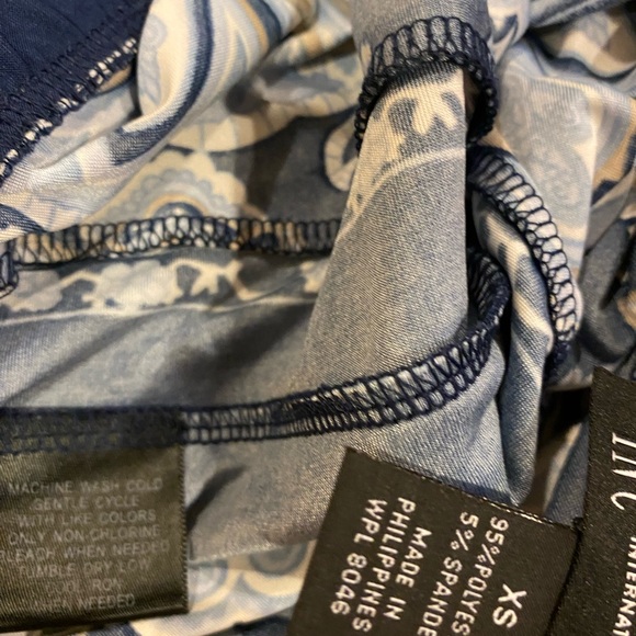 PANTS, INC International Concepts Brand, Size XS navy blue and baby blue print - Picture 2 of 10